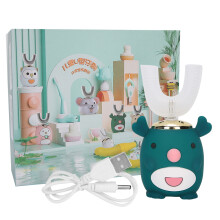 (Green 2‑6 Years Old) U-förmige elektrische Kinder-Schallzahnbürste Grün