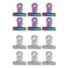 12pcs Nail Tips Clips Metal File Paper Clips