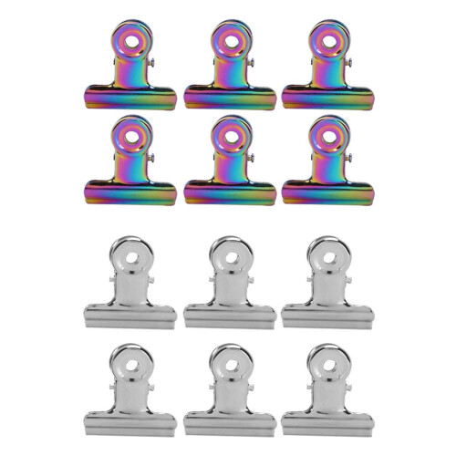 12pcs Nail Tips Clips Metal File Paper Clips