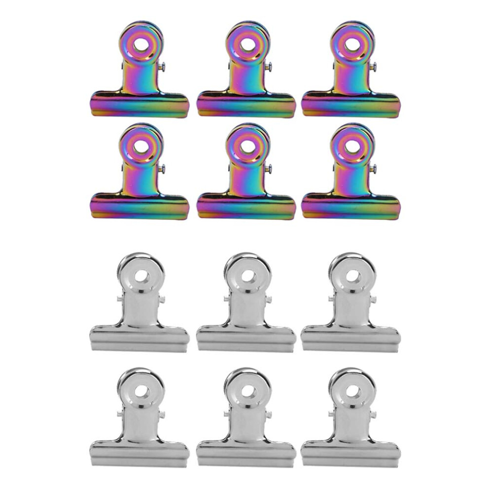 12pcs Nail Tips Clips Metal File Paper Clips