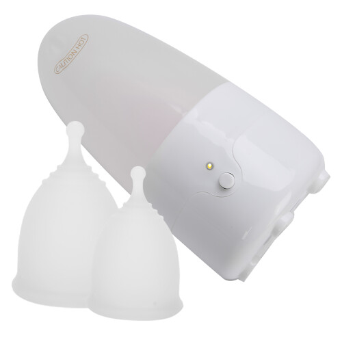 (#3) Wiederverwendbare Silikon-Menstruationstasse Set mit Dampfreinigung 2