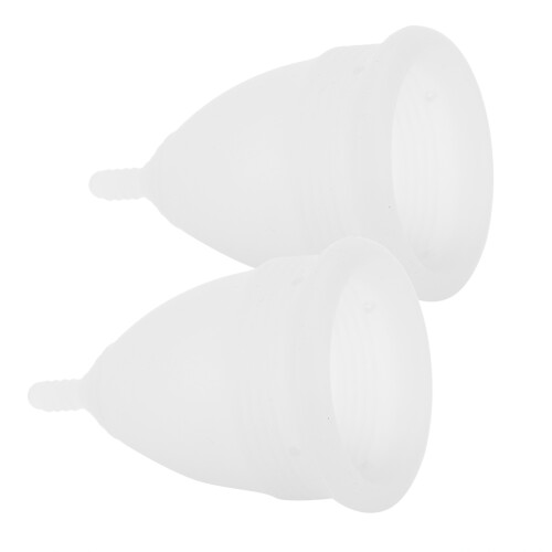 (L) Wiederverwendbarer Silikon-Menstruationsbecher Set 2
