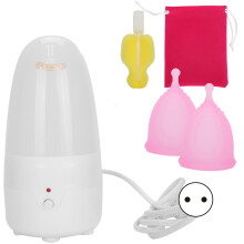 (Cleaner + Menstrual Cup Pink S+L) Reinigungsgerät für Menstruationstasse Pink S