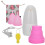 (2pcs L) Silicone Menstrual Cup S+L w/ Cleaner Pink 1