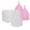 (2pcs L) Silicone Menstrual Cup S+L w/ Cleaner Pink 4