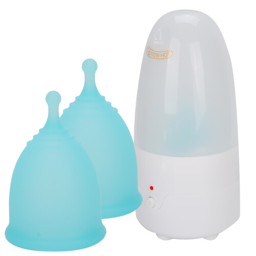 (2pcs S) Wiederverwendbare Menstruationstasse Silikon Dicht 2