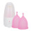 (2pcs L) Silicone Menstrual Cup S+L w/ Cleaner Pink 5