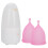 (2pcs L) Silicone Menstrual Cup S+L w/ Cleaner Pink 2