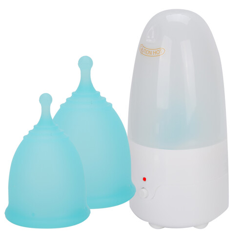(1pc S + 1pc L) Wiederverwendbare Menstruationstasse Silikon Dicht 2