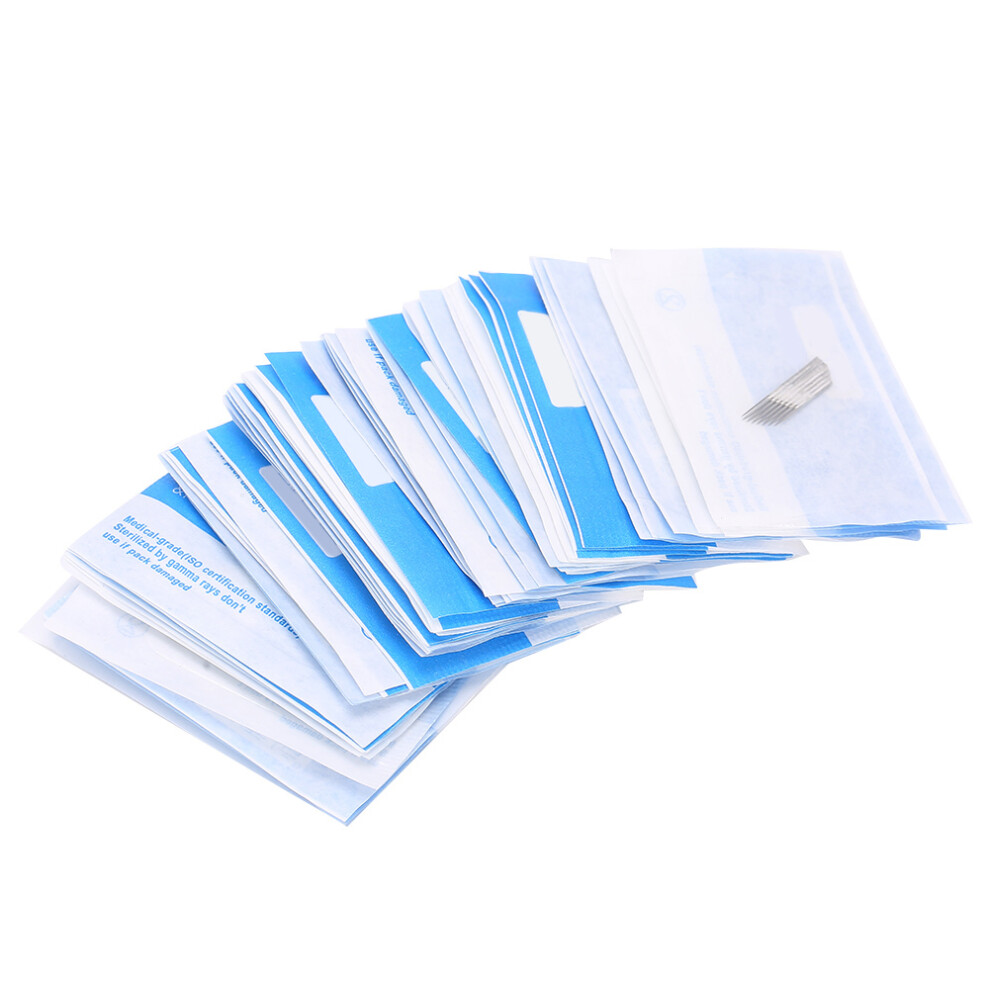 (Curved Microblading 15 Pin) 50pcs Microblading Needles Eyebrow Tattoo 15Pin Curved