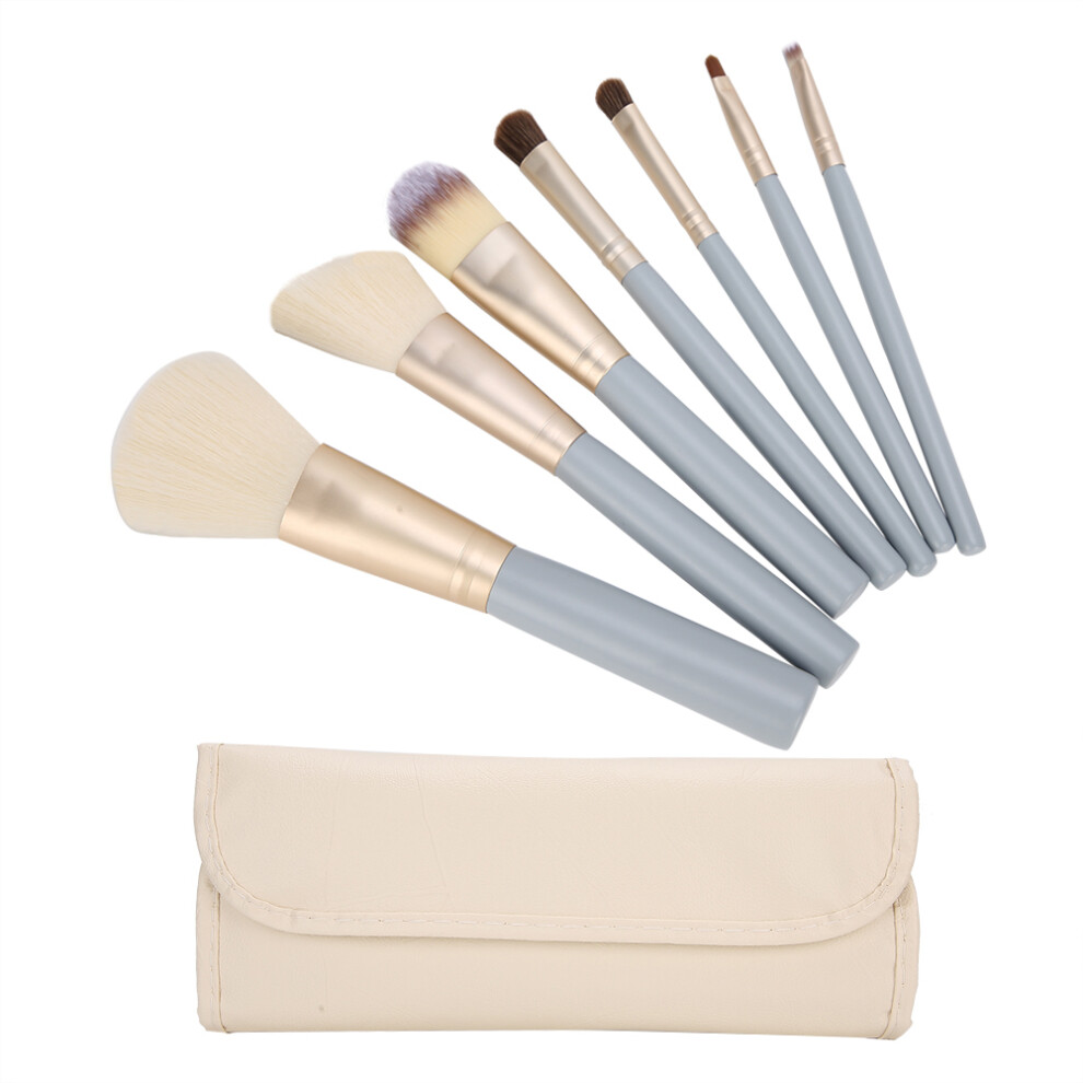 Light 7Pcs Makeup Powder Brushes Foundation Blush Eyeshadow With Bag