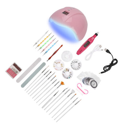 Nail-Art-Set: UV-LED-Lampe, Stifte & Steine 2