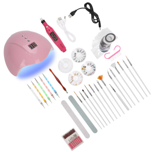 Nail-Art-Set: UV-LED-Lampe, Stifte & Steine 1