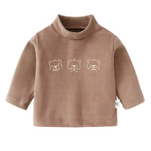 Comfortable Thermal Tops Stylish Turtleneck Childrens-Khaki 80
