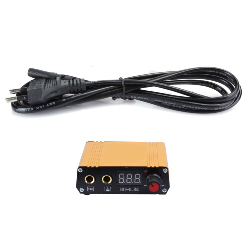(Prise EU) Professionele Mini Tattoo Voedingsbron LCD Goud