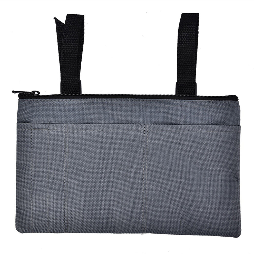 Waterproof Scooter Armrest Bag Durable Wheelchair Travel Storage Grey