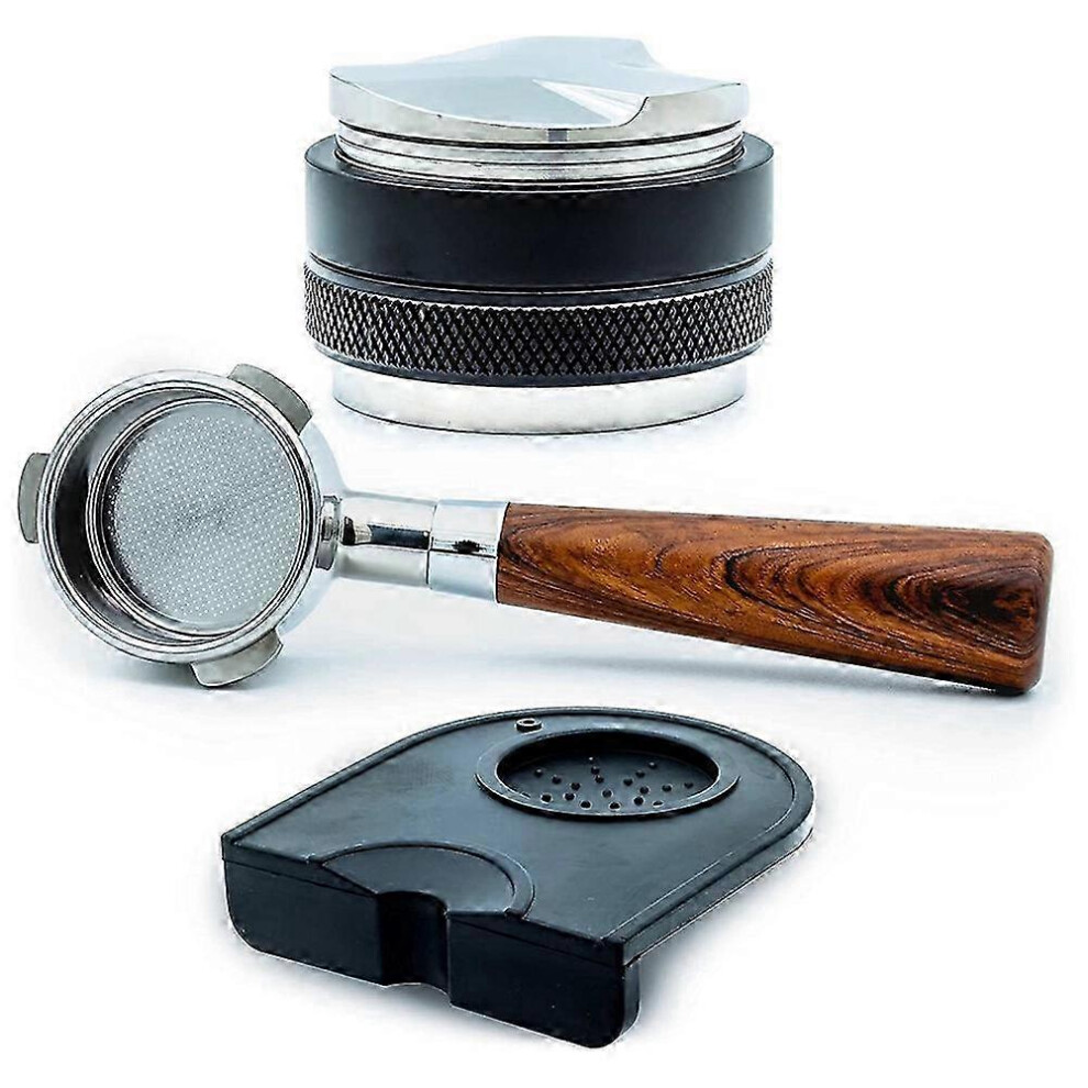 Kikidex (As Show, One Size) Coffee | 54Mm Bottomless Portafilter + 53Mm Coffee Distributor & Tamper + Tamp Mat For The Breville Barista Express Brown