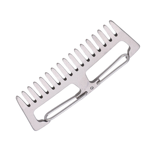 Titanium Alloy Comb EDC Antistatic Lightweight Buckle Camping Tool 2
