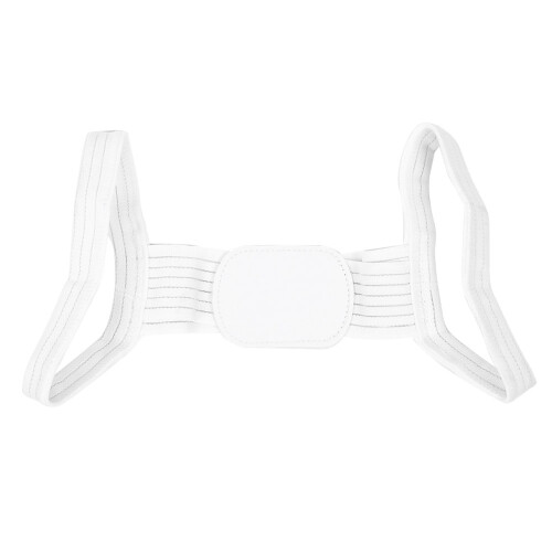 (L White) Breathable Adjustable Shoulder Back Straightener L