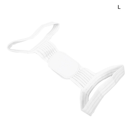 (L White) Breathable Adjustable Shoulder Back Straightener L 1