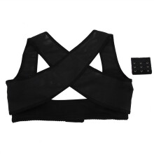 (XXL Noir) Adjustable Back Brace Posture Shoulder Support Belt XXL Black