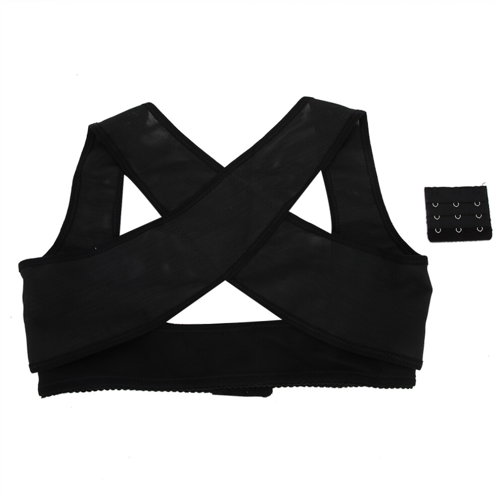 (XXL Noir) Adjustable Back Brace Posture Shoulder Support Belt XXL Black