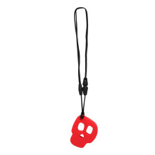 (Red) Silicone Baby Teether Pendant Safe Soothing Chewing Necklace Black
