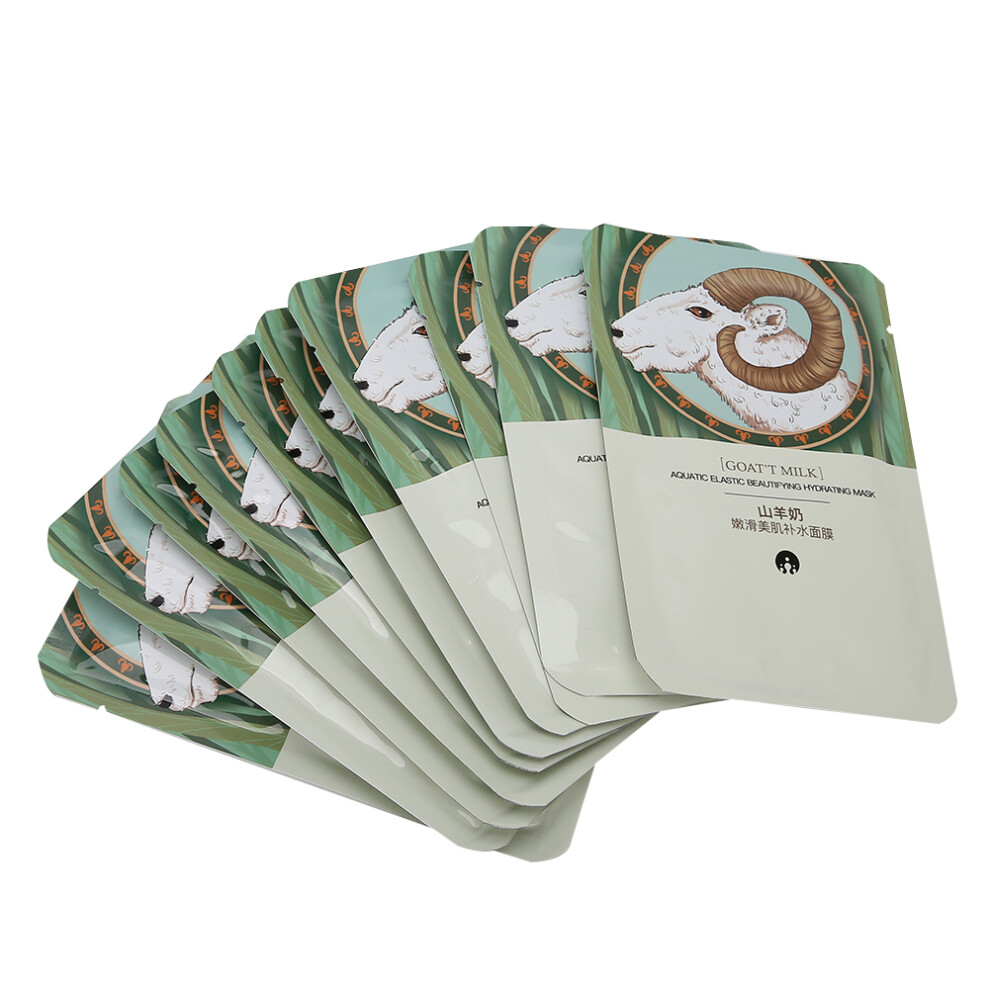 10pcs Box Goat Milk Moisturizing Facial Mask Plant Extract Hydrating