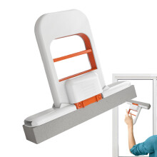 Small Foldable Desktop Mop Orange Handheld Self-Squeeze Sponge Mop For Wet Dry Cleaning Portable One Sponge Head