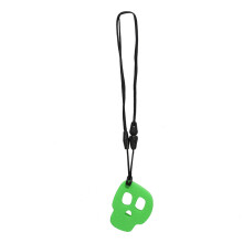 (Green) Silicone Baby Teether Pendant Safe Soothing Chewing Necklace Black
