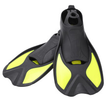 (Black Yellow M) Outdoor Swimming Fins Soft Snorkel Diving Adult Shoes Black Yellow S