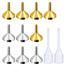 10Pcs Small Metal Funnel with 2Pcs Mini Pipette Funnel Small