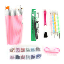 Nail Dotting Pen Rhinestones Art Brush Set
