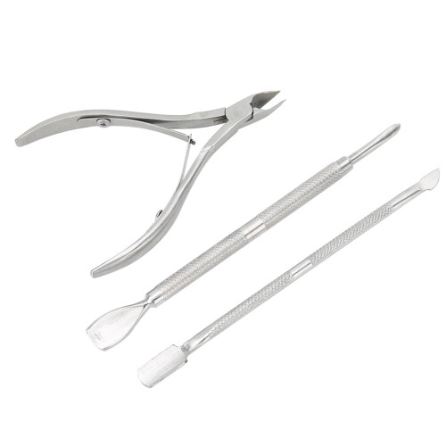 3x Edelstahl Nagelhautzange Set Hautentferner 2