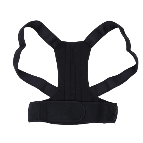 (M Black) Correttore Postura Unisex Regolabile Nero/2XL