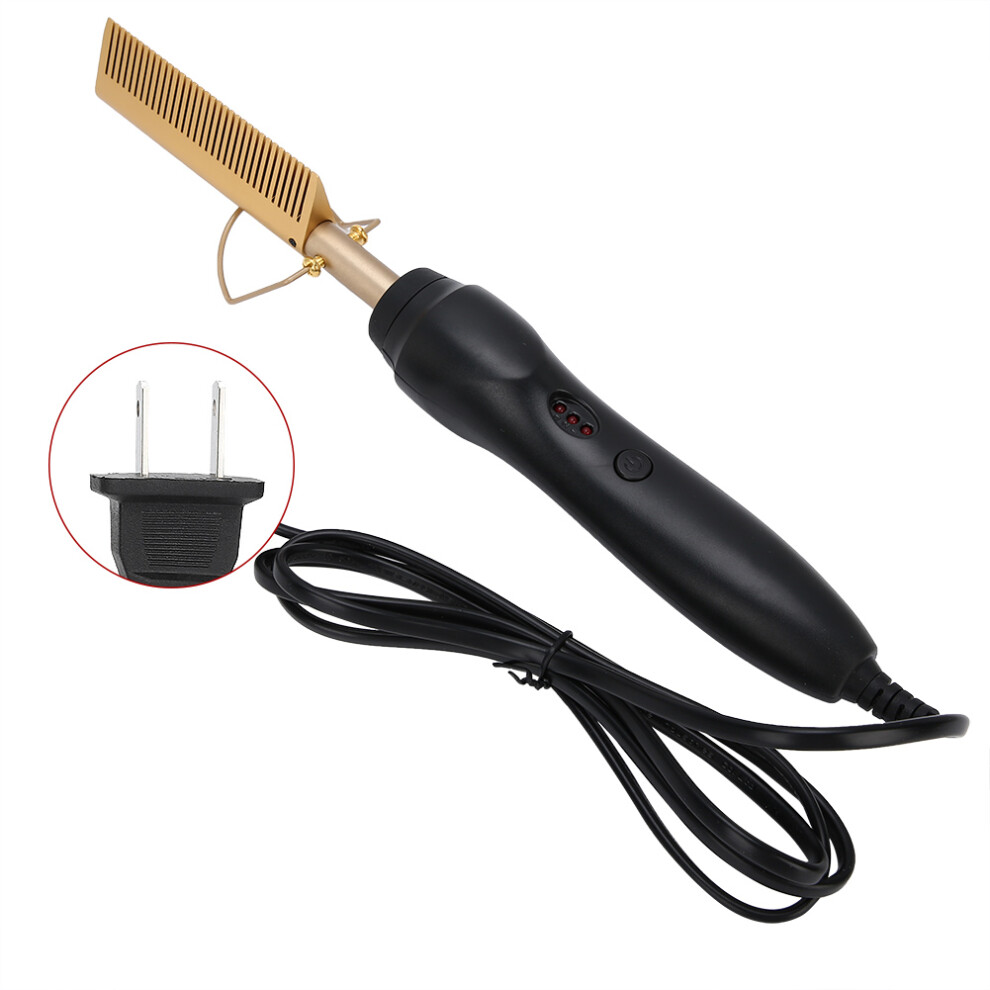 (US Plug 110V) Electric Hair Straightener Comb Curler Curling Iron