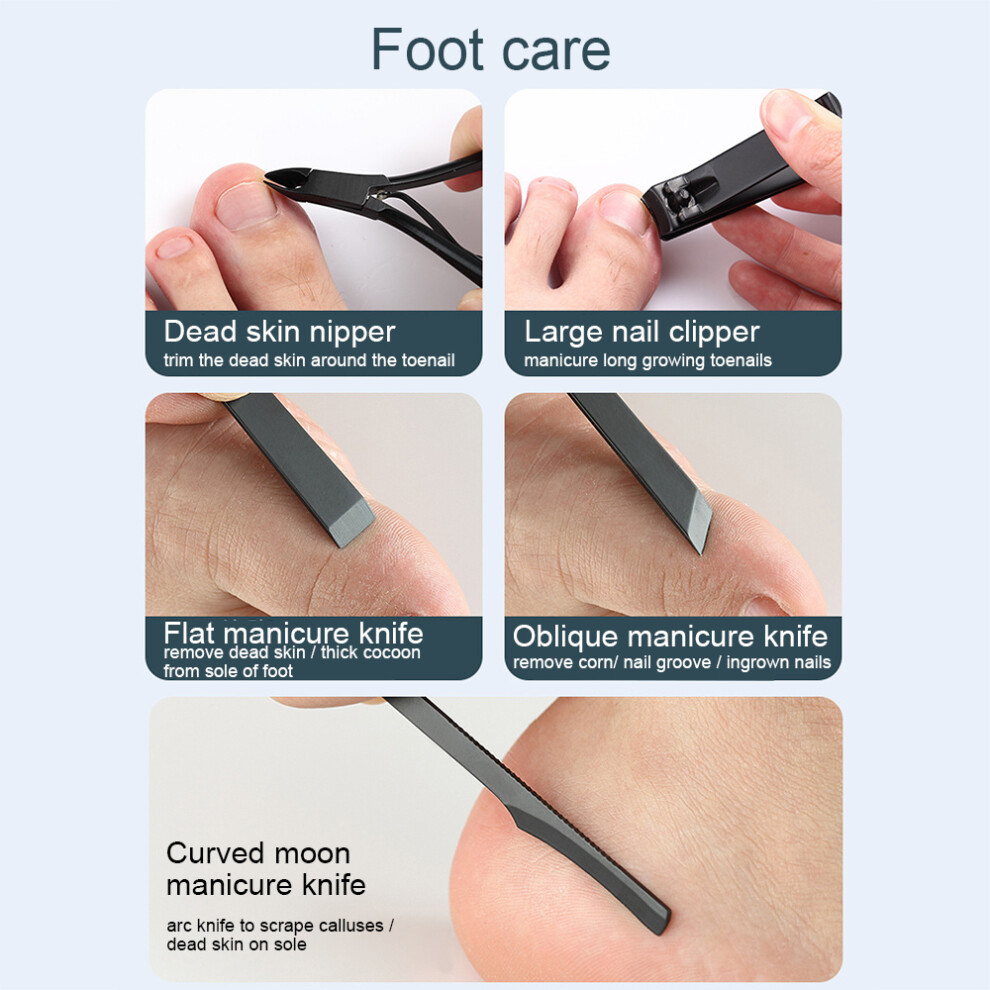 16pcs/set Nail Clipper Trimmer Ear Pick Grooming Kit with Bag