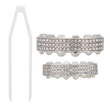 (Silver) Bling-Zahnset für Halloween, Party & Hip-Hop