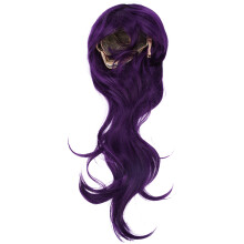(Purple) Lange lockige synthetische Perücke mit Pony 70cm Lila