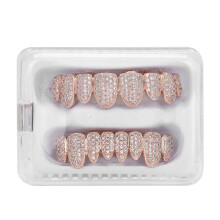 (Rose Gold) Zähne-Set Hip Hop Prop für Halloween Party Geschenk