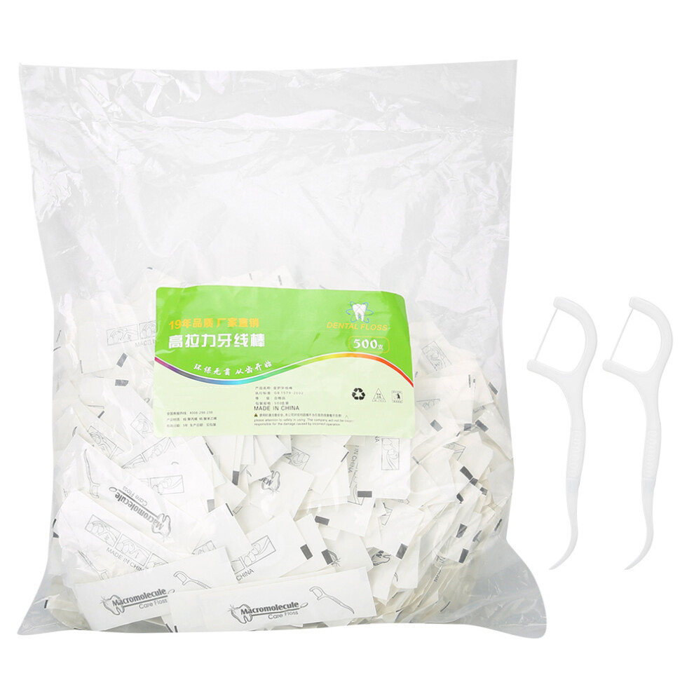 500pcs Disposable Dental Floss Sticks Teeth Cleaning