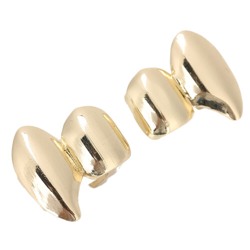 (Gold) 2x Glitter Single Teeth Halloween Hip Hop 2