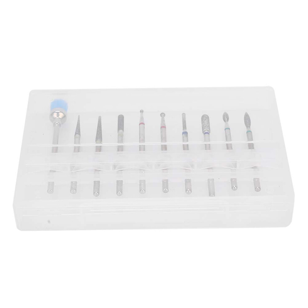 10pcs Nail Art Drill Bits for Dead Skin Removal Polishing