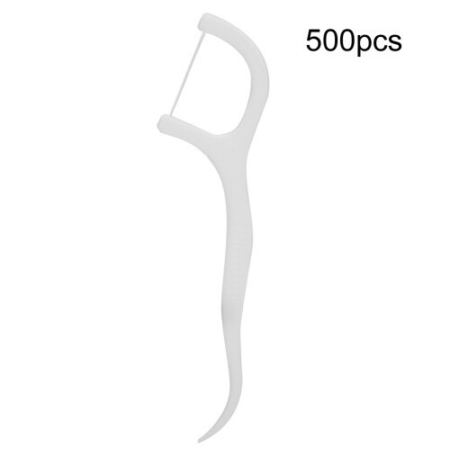 500pcs Disposable Dental Floss Stick Teeth Stain Removal