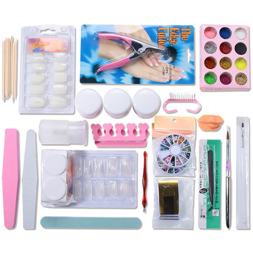 DIY Nagelkunst Set Acrylpoezer Tips Gereedschap