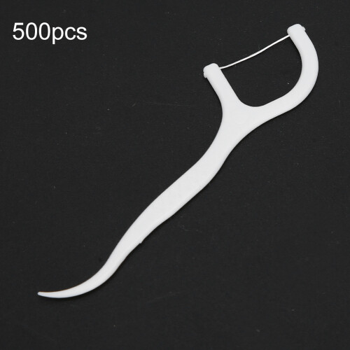 500pcs Disposable Dental Floss Stick Teeth Stain Removal 2