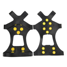 (L) 10 Steel Teeth Snow Crampons Mountaineering AntiSlip Shoes Spikes XL