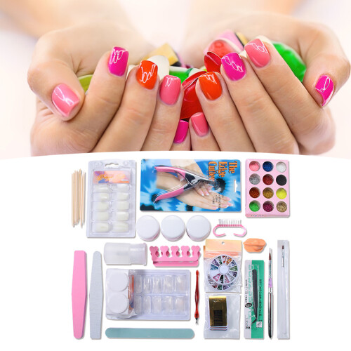 DIY Nagelkunst Set Acrylpoezer Tips Gereedschap 2