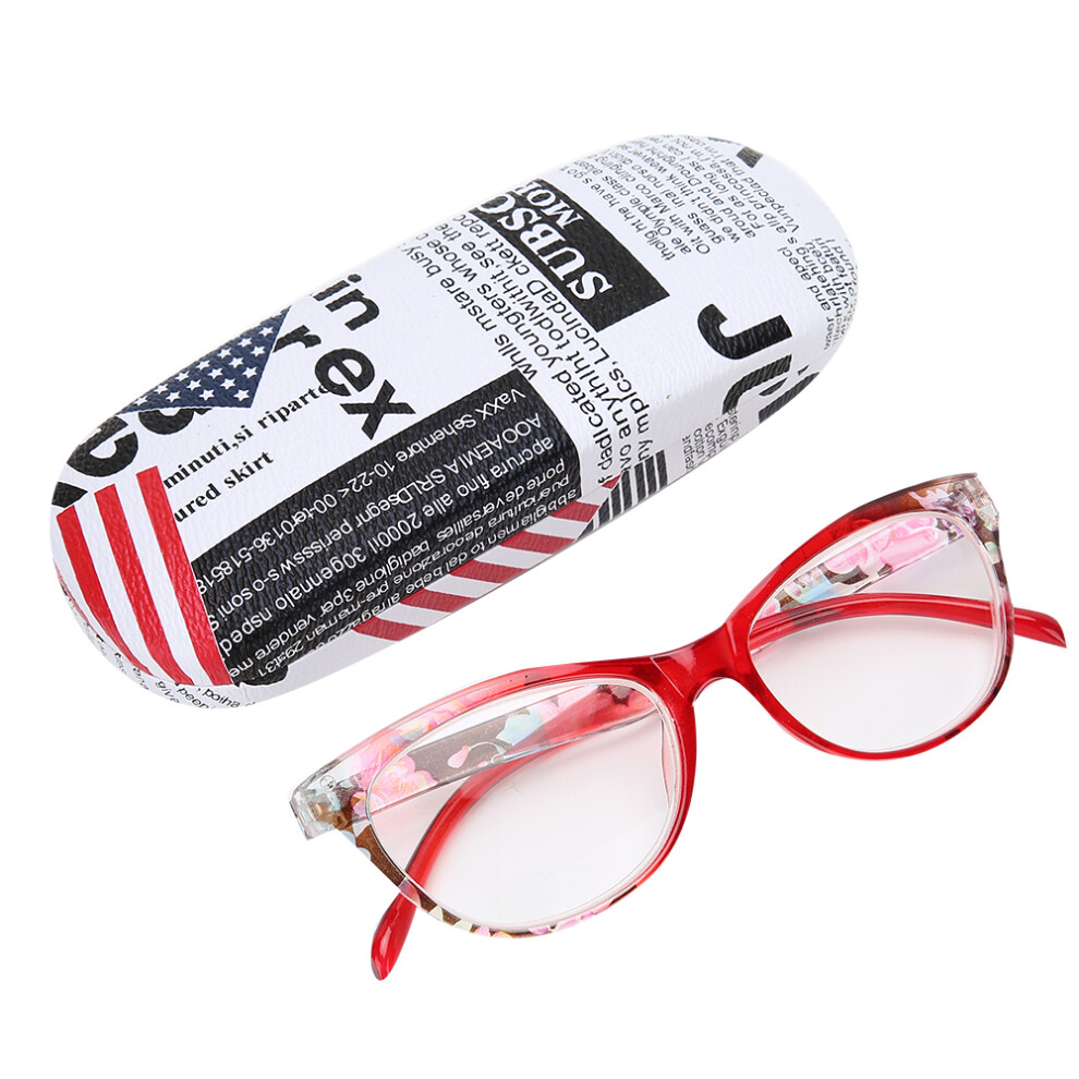 (+250 Red) Reading Glasses Unisex Lightweight Clear Lens (+200 Red)