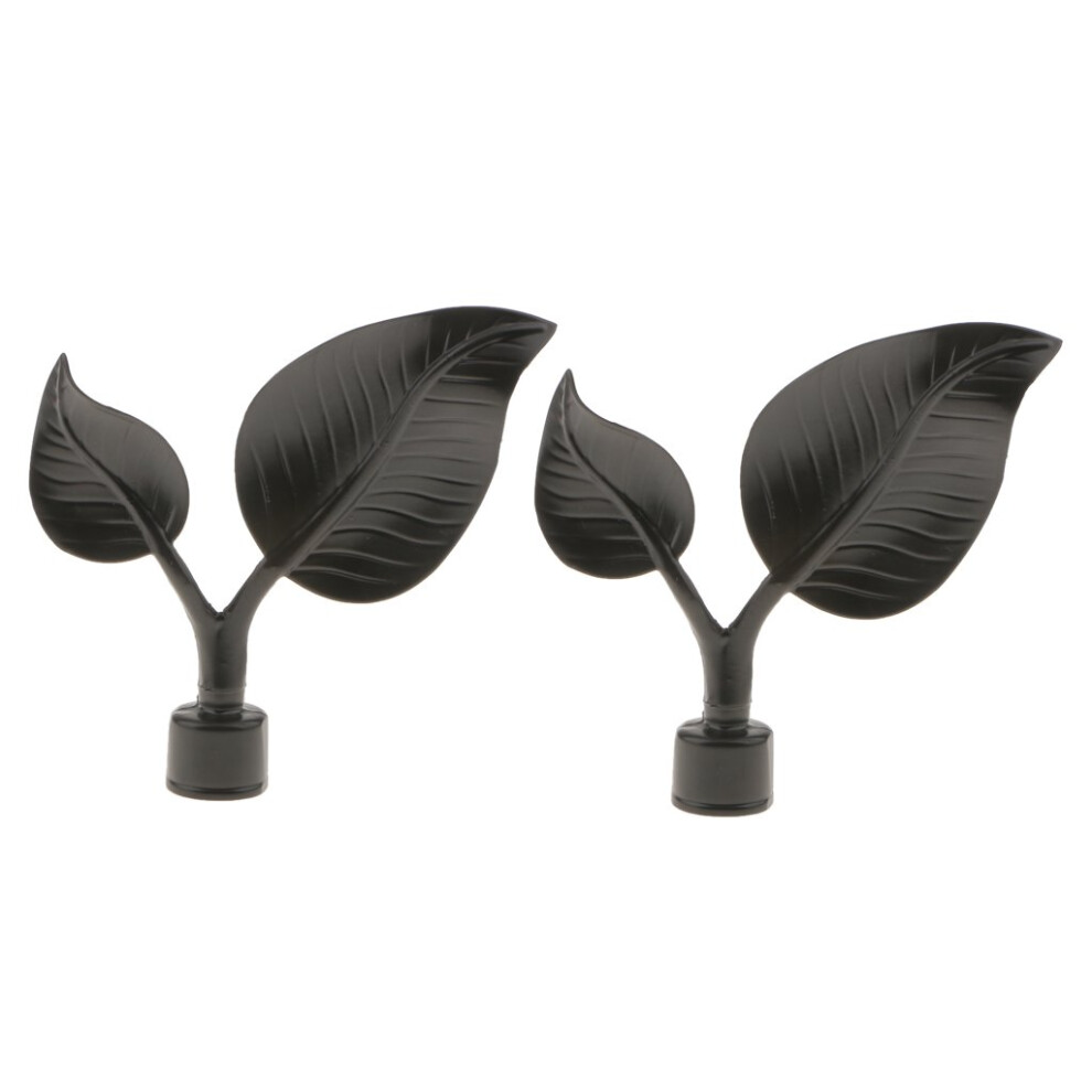 22 Mm End Buttons For Curtain Rod, Leaf Design # 3, Pair-image-OPC-PMM677H-NEW